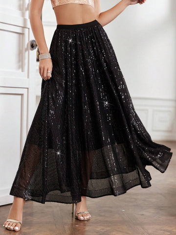 BAE Women's Shiny & Flowy Midi Skirt BAE Women's Shiny & Flowy Midi Skirt