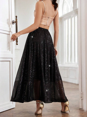 BAE Women's Shiny & Flowy Midi Skirt BAE Women's Shiny & Flowy Midi Skirt