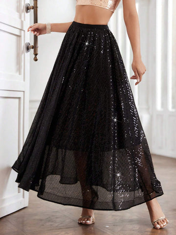 BAE Women's Shiny & Flowy Midi Skirt BAE Women's Shiny & Flowy Midi Skirt