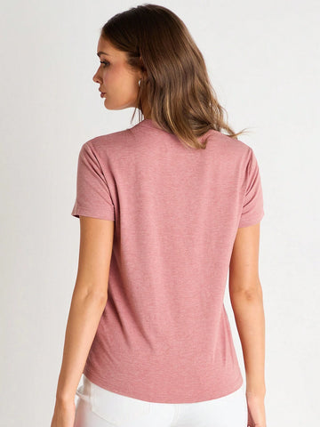 BASICS Women's Round Neck Loose Fit T-Shirt With Pocket BASICS Women's Round Neck Loose Fit T-Shirt With Pocket
