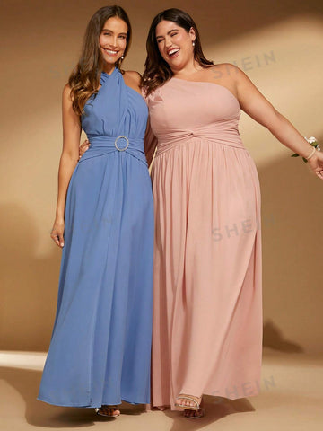 1pc Halter Neck Backless Bridesmaid Dress 1pc Halter Neck Backless Bridesmaid Dress
