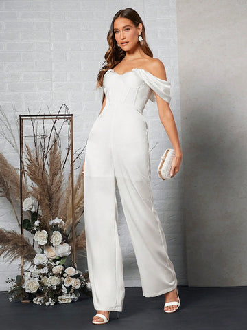 1pc Off Shoulder Wide Leg Jumpsuit 1pc Off Shoulder Wide Leg Jumpsuit