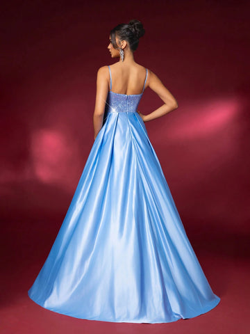 Elegant And Gorgeous Beaded Floral Appliqué Sheer Mermaid Dress, Heavywork, With High Slit And Trail For Formal Events Elegant And Gorgeous Beaded Floral Appliqué Sheer Mermaid Dress, Heavywork, With High Slit And Trail For Formal Events