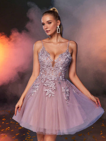 Elegant Luxurious Lotus Pink V-Neck Embroidered Lace Rhinestone Decorated Maxi Dress For Weddings, Parties, Graduations, Prom (Heavy Lace Design) Elegant Luxurious Lotus Pink V-Neck Embroidered Lace Rhinestone Decorated Maxi Dress For Weddings, Parties, Graduations, Prom (Heavy Lace Design)