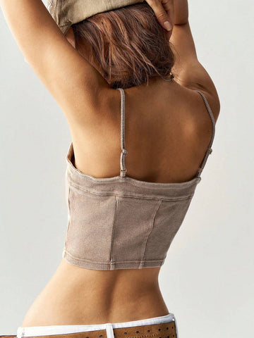 Solid Color Knitted Tank Top For Women, Casual Everyday Wear Solid Color Knitted Tank Top For Women, Casual Everyday Wear