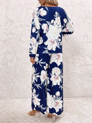 2pcs Women V-Neck Long Sleeve Casual Top And Allover Print Straight Loose Pants Set Fall Women Clothes Fall Women Outfits Women Fall Sets Fall Two Piece Sets 2pcs Women V-Neck Long Sleeve Casual Top And Allover Print Straight Loose Pants Set Fall Women Clothes Fall Women Outfits Women Fall Sets Fall Two Piece Sets