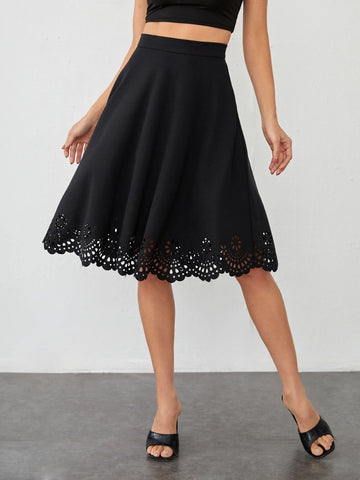 Clasi Scallop Laser Cut Hem Skirt Clasi Scallop Laser Cut Hem Skirt