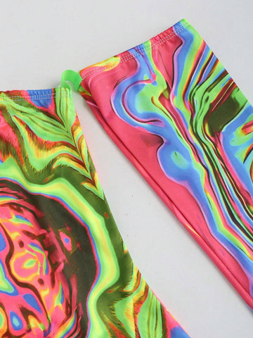 Reflective Colorful Off Shoulder Flare Sleeve Women Bodysuit Reflective Colorful Off Shoulder Flare Sleeve Women Bodysuit