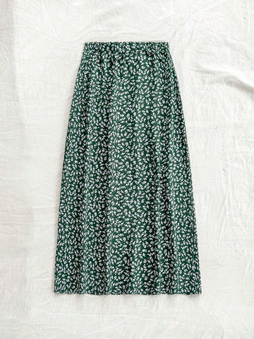 Dreamara Women's Vacation Ditsy Floral Casual Slit Skirt Dreamara Women's Vacation Ditsy Floral Casual Slit Skirt