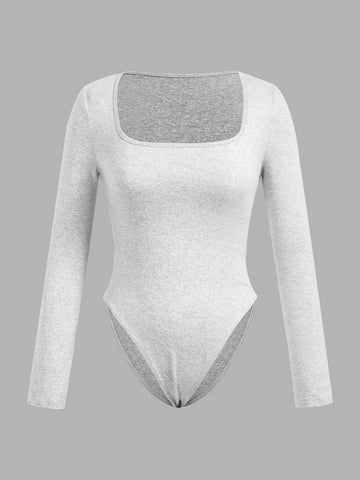 4pcs/Set Casual Minimalist Solid Color Long Sleeve Bodysuit 4pcs/Set Casual Minimalist Solid Color Long Sleeve Bodysuit
