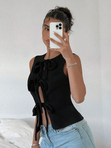 Black Hot Girls Sexy Bandage Crop Tops Sleeveless Slim Hollow Out Tank Top Black Hot Girls Sexy Bandage Crop Tops Sleeveless Slim Hollow Out Tank Top