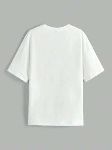 Oversized "Girls Just Want To Have Fun" Slogan Print Round Neck White Short Sleeve T-Shirt, Oversized "Girls Just Want To Have Fun" Slogan Print Round Neck White Short Sleeve T-Shirt,