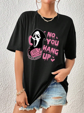 Slogan Graphic Drop Shoulder Tee, Graphic Women T-Shirt Slogan Graphic Drop Shoulder Tee, Graphic Women T-Shirt