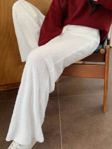 EZwear Solid Color Drawstring Fleece Casual Warm Pants, Autumn/Winter Success EZwear Solid Color Drawstring Fleece Casual Warm Pants, Autumn/Winter Success