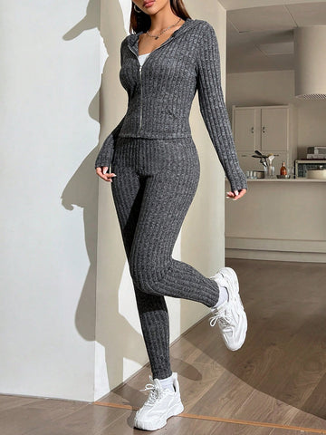 Space Dye Zip Up Hoodie & Leggings Space Dye Zip Up Hoodie & Leggings