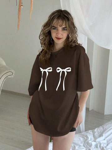 EZwear Summer Casual Butterfly Print Short Sleeve T-Shirt EZwear Summer Casual Butterfly Print Short Sleeve T-Shirt