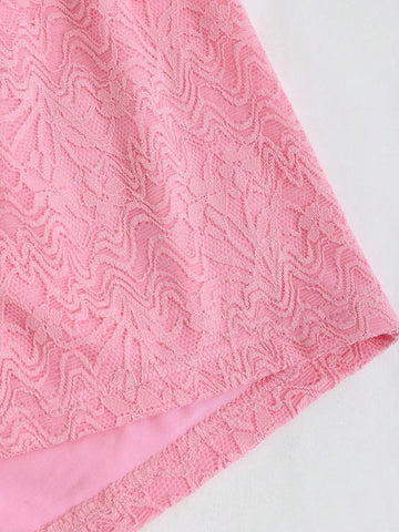 Summer Solid Color Lace Spaghetti Strap Shorts Set For Slim Fit Summer Solid Color Lace Spaghetti Strap Shorts Set For Slim Fit