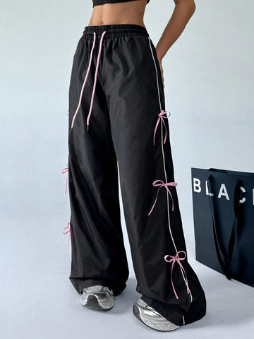 EZwear Women\ Pants With Bowknot Decoration EZwear Women\ Pants With Bowknot Decoration
