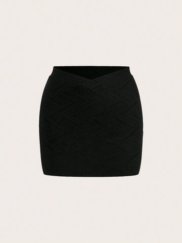 Women Summer Solid Color Twist Knot Short Sleeve Crop Top And Skirt Set Women Summer Solid Color Twist Knot Short Sleeve Crop Top And Skirt Set