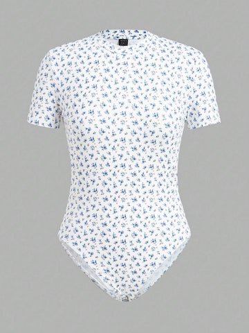 Women's 5pcs/Set Casual Round Neck Short Sleeve Bodysuit Set Women's 5pcs/Set Casual Round Neck Short Sleeve Bodysuit Set