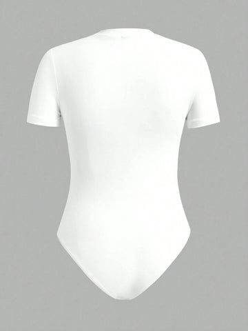 Women's 5pcs/Set Casual Round Neck Short Sleeve Bodysuit Set Women's 5pcs/Set Casual Round Neck Short Sleeve Bodysuit Set