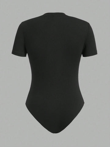 Women's 5pcs/Set Casual Round Neck Short Sleeve Bodysuit Set Women's 5pcs/Set Casual Round Neck Short Sleeve Bodysuit Set