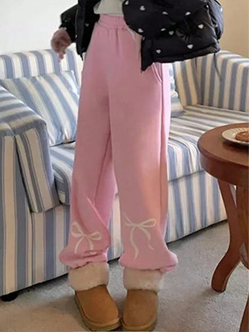 EZwear Women's Bowknot Printed Simple Daily Casual Shorts EZwear Women's Bowknot Printed Simple Daily Casual Shorts