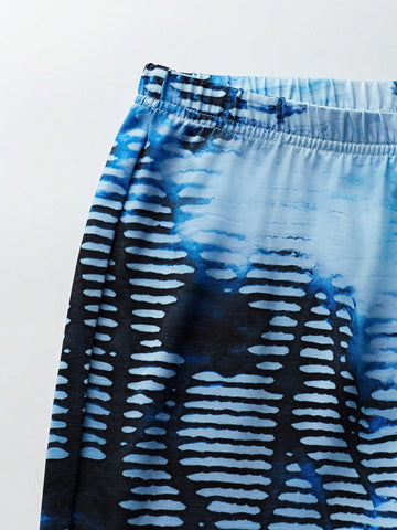 Y2K Tie Dye Printed Strapless Crop Top And Flared Pants Set For Women Y2K Tie Dye Printed Strapless Crop Top And Flared Pants Set For Women