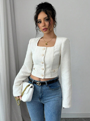 Elenzya Apricot Decorative Button Front Long Sleeve Casual Shirt Elenzya Apricot Decorative Button Front Long Sleeve Casual Shirt