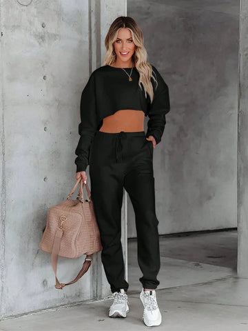 2pcs/Set Women Loose Casual Long Sleeve Sweatshirt & Pants Sports Set 2pcs/Set Women Loose Casual Long Sleeve Sweatshirt & Pants Sports Set