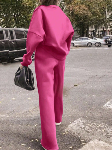 2pcs Women Casual Solid Color Top & Pants Set, Minimalist & Fashionable For Everyday Wear 2pcs Women Casual Solid Color Top & Pants Set, Minimalist & Fashionable For Everyday Wear