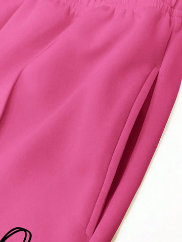 2pcs Women Casual Solid Color Top & Pants Set, Minimalist & Fashionable For Everyday Wear 2pcs Women Casual Solid Color Top & Pants Set, Minimalist & Fashionable For Everyday Wear