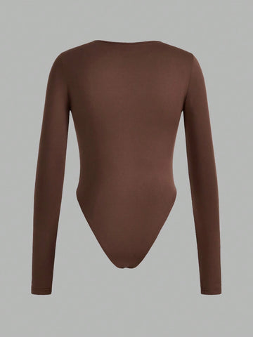 3pcs/Set Women's Casual Simple Long Sleeve Bodysuit, Spring Autumn 3pcs/Set Women's Casual Simple Long Sleeve Bodysuit, Spring Autumn