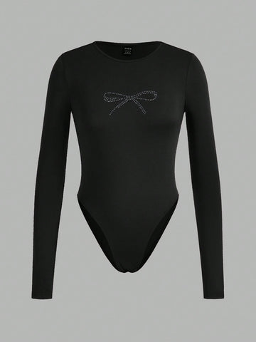 3pcs/Set Women's Casual Simple Long Sleeve Bodysuit, Spring Autumn 3pcs/Set Women's Casual Simple Long Sleeve Bodysuit, Spring Autumn