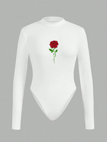 3pcs Women's Casual Turtleneck Long Sleeve Slim Fit Bodysuit, Suitable For Autumn And Winter 3pcs Women's Casual Turtleneck Long Sleeve Slim Fit Bodysuit, Suitable For Autumn And Winter