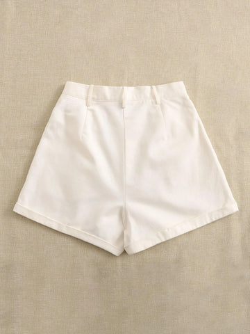 Essnce High Waist Button Front Wide Leg Shorts Essnce High Waist Button Front Wide Leg Shorts