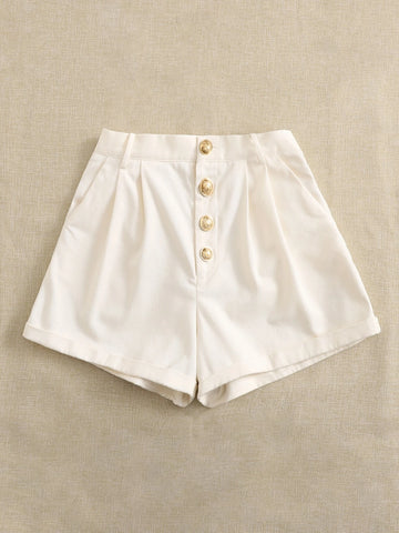Essnce High Waist Button Front Wide Leg Shorts Essnce High Waist Button Front Wide Leg Shorts