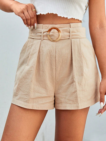 Essnce Ladies' Solid Pleated Casual Shorts Essnce Ladies' Solid Pleated Casual Shorts