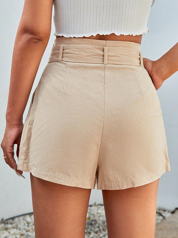 Essnce Ladies' Solid Pleated Casual Shorts Essnce Ladies' Solid Pleated Casual Shorts