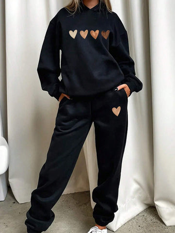 Women 2pcs Set Casual Hoody Sweatshirt And Sweatpants Women 2pcs Set Casual Hoody Sweatshirt And Sweatpants