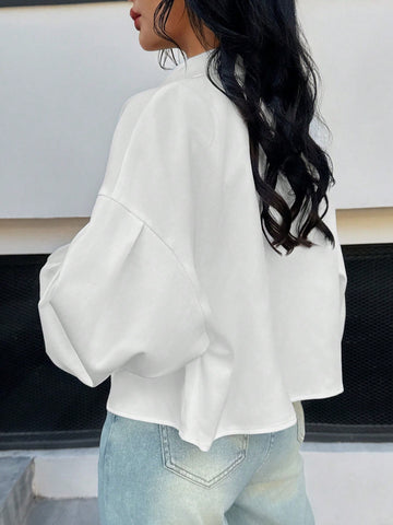 Essnce Women Front Button Long Sleeve Faux Pocket Minimalist Casual Shirt Essnce Women Front Button Long Sleeve Faux Pocket Minimalist Casual Shirt