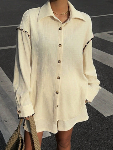 Women Leopard Print Splice Loose Shirt, Casual Fashion Women 2Pcs Set For Autumn/Winter Women Leopard Print Splice Loose Shirt, Casual Fashion Women 2Pcs Set For Autumn/Winter