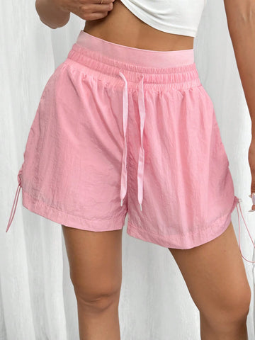 Essnce Women Summer Casual Outdoor Sport Drawstring Elastic Waistband 2 In 1 Anti-UV Loose Shorts With Tie Essnce Women Summer Casual Outdoor Sport Drawstring Elastic Waistband 2 In 1 Anti-UV Loose Shorts With Tie