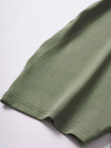 Women's Solid Color Round Neck Short Sleeve Jumpsuit, Simple And Versatile, Summer Women's Solid Color Round Neck Short Sleeve Jumpsuit, Simple And Versatile, Summer