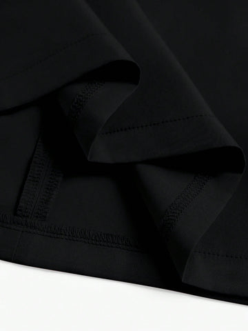 Women's Solid Color Round Neck Sleeveless Ruffle Short Dress Women's Solid Color Round Neck Sleeveless Ruffle Short Dress