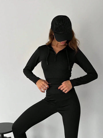 Women's Solid Color Simple Daily Long Sleeve Top And Pants Set Women's Solid Color Simple Daily Long Sleeve Top And Pants Set
