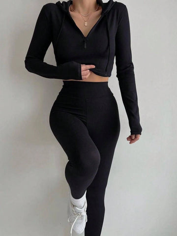 Women's Solid Color Simple Daily Long Sleeve Top And Pants Set Women's Solid Color Simple Daily Long Sleeve Top And Pants Set