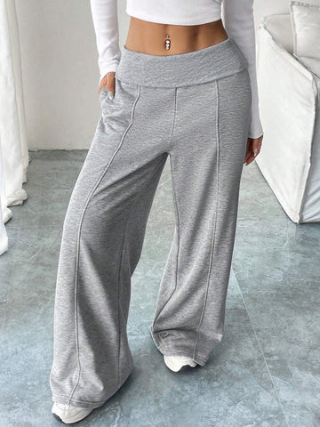 Essnce Women's Versatile Low-Waist Loose Casual Wide-Leg Pants, American Style, Sweatpants, Long Essnce Women's Versatile Low-Waist Loose Casual Wide-Leg Pants, American Style, Sweatpants, Long