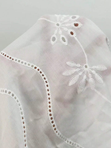 Frenchy 25+ Elegant Jacquard Lace Trim Casual Vacation Lightweight Blouse Frenchy 25+ Elegant Jacquard Lace Trim Casual Vacation Lightweight Blouse