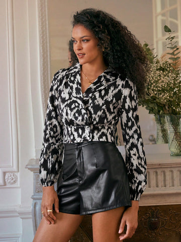 Allover Print Button Front Shirt Allover Print Button Front Shirt